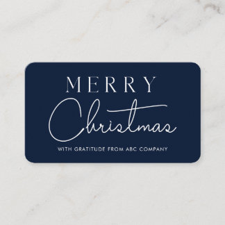 Navy Blue Frohe Weihnachten Corporate Danke Visitenkarte