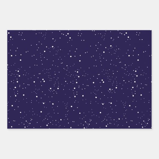 Navy Blue Frohe Weihnachts Mix Geschenkpapier Set (Vorderseite)