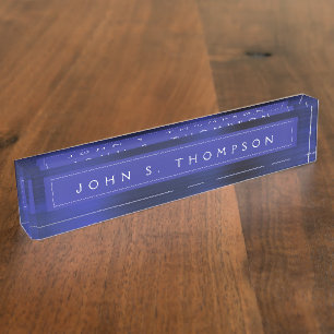 Navy Blue Führungskraft Beruflich Metallic Namensplakette