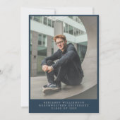 Navy Blue Full Frame Foto Uni-Abschluß Ankündigung (Vorderseite)