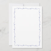 Navy Blue Funky Zeichnend Hochzeit mit Handschrift Einladung (Rückseite)