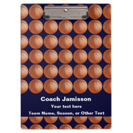  Navy Blue für Basketball Coach, Name, vielen Dank Klemmbrett