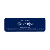 Navy Blue Future Mr. & Mrs. Wedding Rücksendeadres (Vorne)