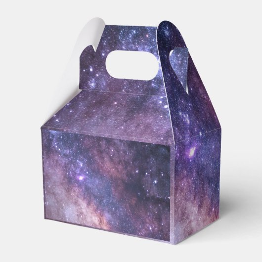 Navy Blue Galaxy Starry Night Stars Modern Geschenkschachtel (Rückseite)