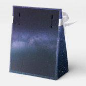 Navy Blue Galaxy Starry Night Stars Moderne Vorlie Geschenkschachtel (Rückseite)