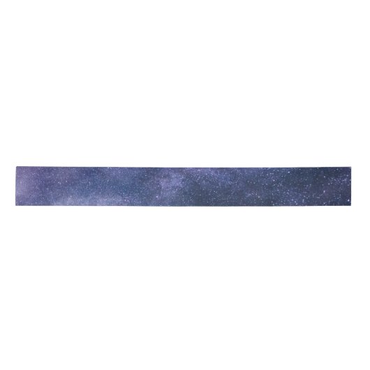 Navy Blue Galaxy Starry Night Stars Satinband (Vorderseite)