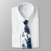 Navy Blue Garden Florals Wedding Krawatte (Gebunden)