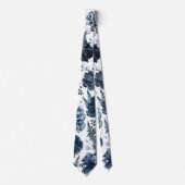 Navy Blue Garden Florals Wedding Krawatte (Vorderseite)