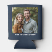 Navy Blue Gastgeschenk Hochzeit Foto Modernes Mini Dosenkühler (Rückseite)