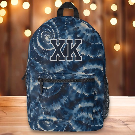 Navy Blue Gefärbte Krawatte Preppy Custom Monogram Bedruckter Rucksack