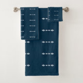 "Navy Blue Gemustert Design" Badetuch-Set Badhandtuch Set (Insitu)