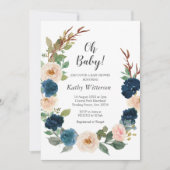 Navy Blue Gender Neutral Baby Shower Einladung (Vorderseite)