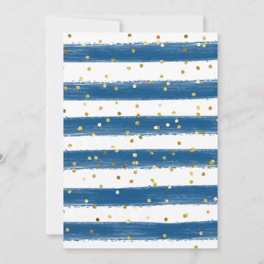 Navy Blue Gender Neutral Baby Shower Einladung (Rückseite)