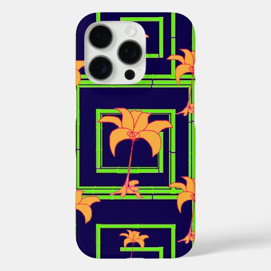 Navy Blue Geo Floral Case-Mate iPhone Hülle (Rückseite)