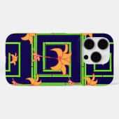 Navy Blue Geo Floral Case-Mate iPhone Hülle (Rückseite (Horizontal))