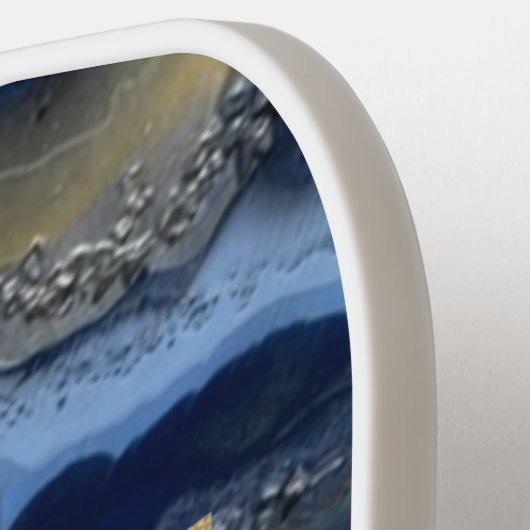 Navy Blue Geode Monogram & Name anpassbar Pickleball Schläger (Linke Seite)