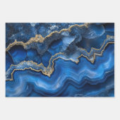 Navy Blue Geode Slice with Gold Veins Geschenkpapier Set (Vorderseite)