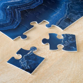 Navy Blue Geode Slide mit Gold Veins Puzzle (Seite)
