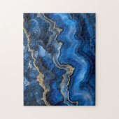 Navy Blue Geode Slide mit Gold Veins Puzzle (Vertikal)