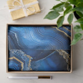 Navy Blue Geode Slide mit Gold Veins Seidenpapier (Geschenk)