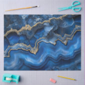 Navy Blue Geode Slide mit Gold Veins Seidenpapier (Basteln)