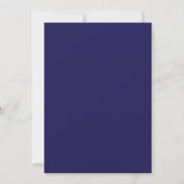 Navy Blue Geometric Floral Wedding Invitation Einladung (Rückseite)