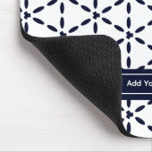 Navy Blue Geometric Pattern on White Mousepad (Ecke)