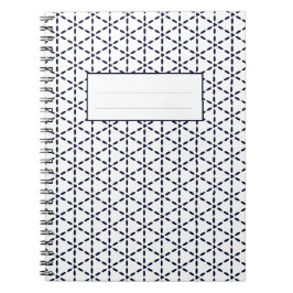 Navy Blue Geometric Pattern on White Notizblock