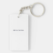 Navy Blue Geometric Pattern on White Schlüsselanhänger (Rückseite)