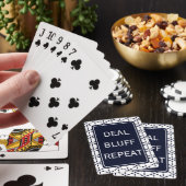 Navy Blue Geometric Pattern on White Spielkarten (In Situ)