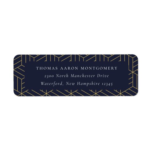 Navy Blue Geometric Patternadresse (Vorne)