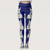 Navy Blue German Shepherd Dog Leggings (Vorderseite)