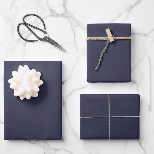 Navy Blue Geschenkpapier Set (Vorderseite)