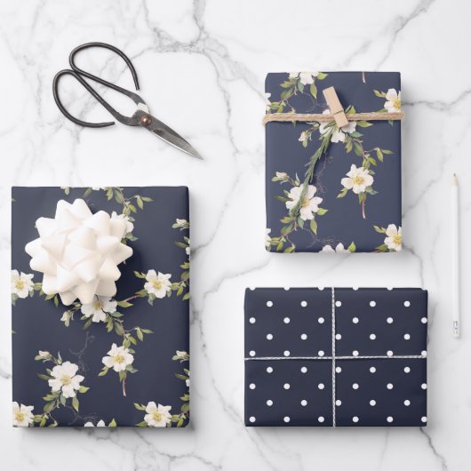 Navy Blue Geschenkpapier Set (Vorderseite)