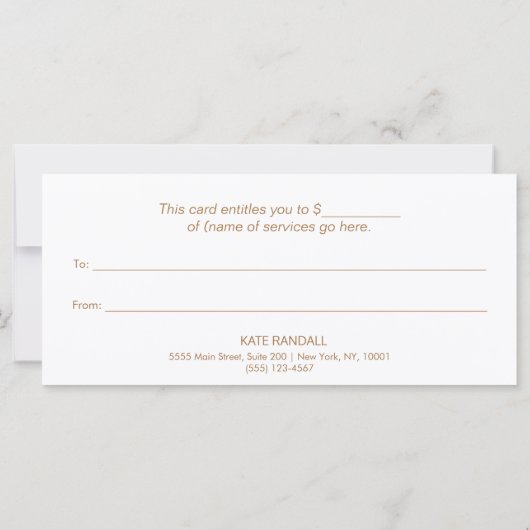 Navy Blue Gift Certificate (Rückseite)