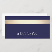 Navy Blue Gift Certificate Dankeskarte (Vorne/Hinten)