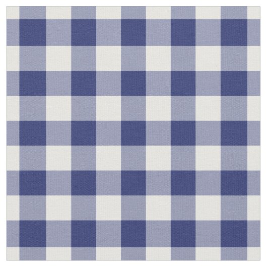 Navy Blue Gingham 1/2" Squares Stoff (Nahaufnahme)