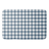 Navy Blue Gingham Buffalo Karo Kariert Badematte (Vorderseite)