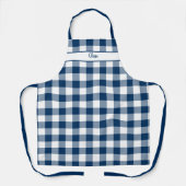 Navy Blue Gingham Karo Schürze (Vorderseite)