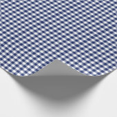 Navy-Blue-Gingham-Karomuster Geschenkpapier (Ecke)
