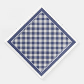 Navy Blue Gingham Karos Muster für Jeder Anlass Serviette (Ecke)