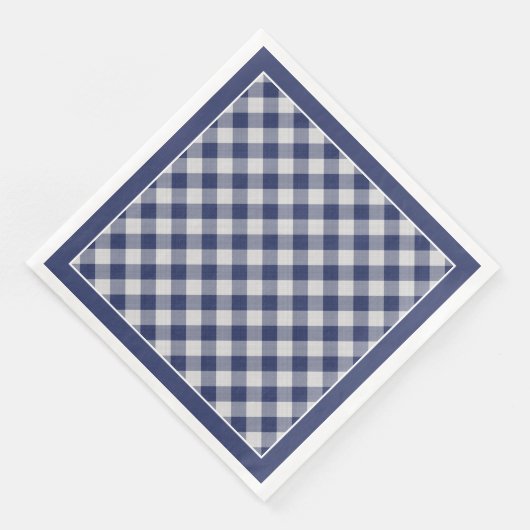 Navy Blue Gingham Karos Muster für Jeder Anlass Serviette (Ecke)