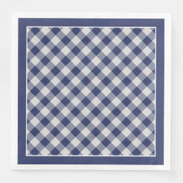 Navy Blue Gingham Karos Muster für Jeder Anlass Serviette
