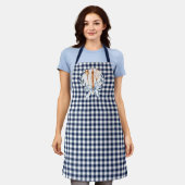 Navy Blue Gingham Küchenutensilien Backen Schürze (Getragen)