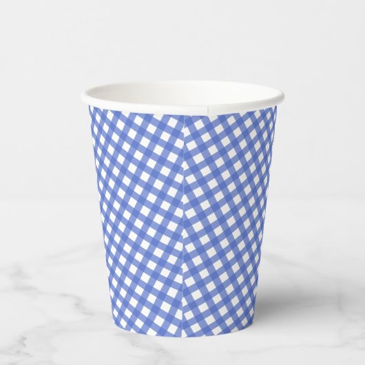 Navy Blue Gingham Paper Cups Pappbecher (Rechts)