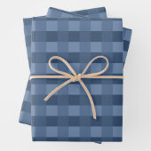 Navy Blue Gingham Pattern Wrapping Paper Geschenkpapier Set (Beispiel)