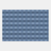 Navy Blue Gingham Pattern Wrapping Paper Geschenkpapier Set (Vorderseite 3)