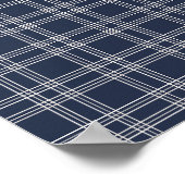 Navy Blue Gingham Poster (Ecke)