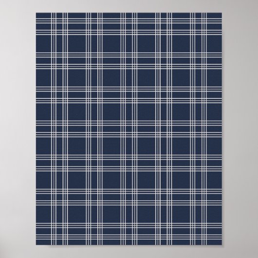 Navy Blue Gingham Poster (Vorne)