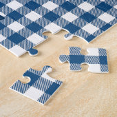 Navy Blue Gingham Pregnancy Announcement Puzzle (Seite)